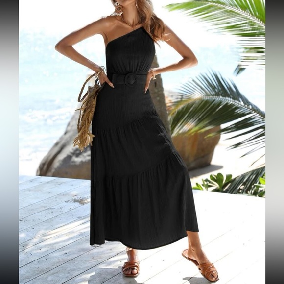 Boho one shoulder ruffle hem maxi dress - Picture 14 of 15